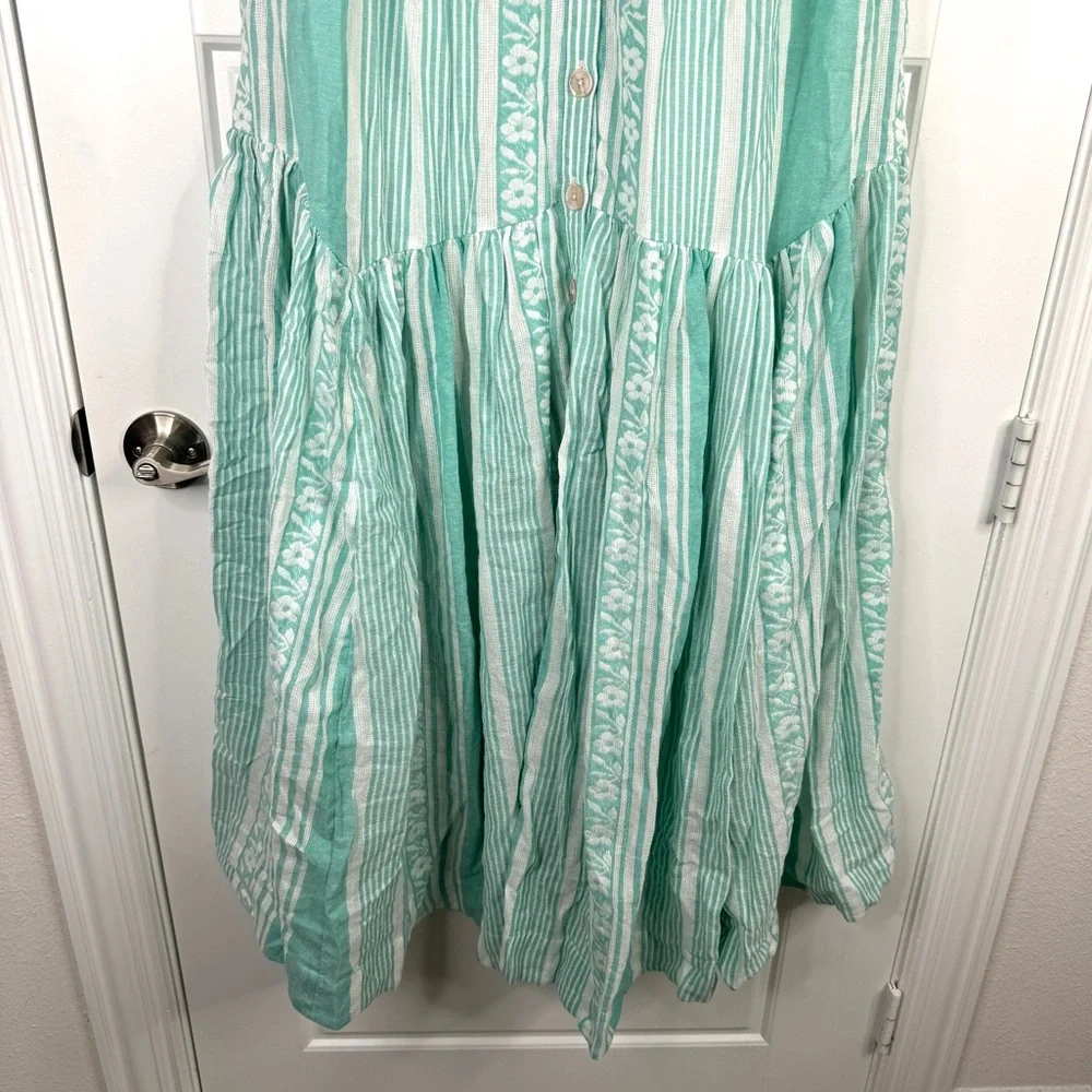 FREE PEOPLE Mabel Maxi Dress NEW Size M Undyed Combo Green